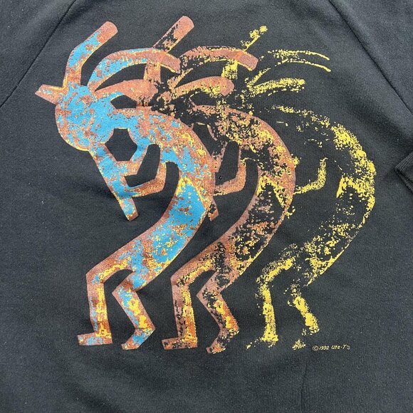 90s Vintage Kokopelli Sweatshirt Mens XL Southwest Aztec Native Graphic Crewneck - Picture 3 of 14